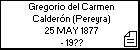 Gregorio del Carmen Caldern (Pereyra)