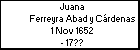 Juana Ferreyra Abad y Crdenas